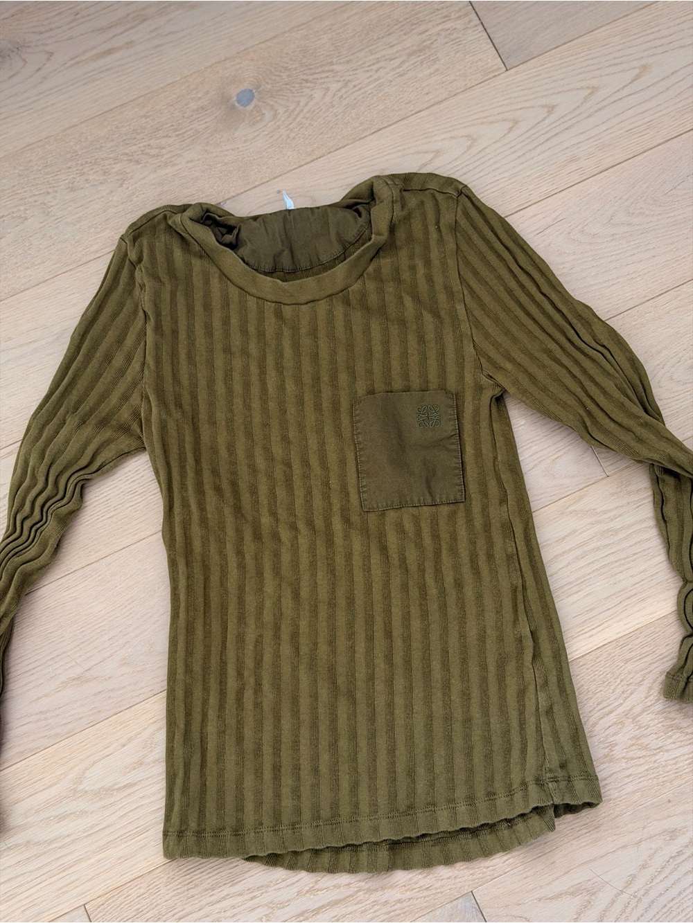 Authentic Loewe Anagram pocket rib-knit top small